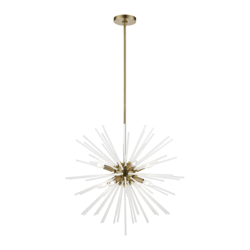 Ryzen 6 - Light Dimmable Sphere Chandelier, 25.75" H x 25.75" W x 25.75" D, Antique Brass
