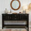 Console 48 po en bois massif avec 2 tiroirs, armoires et tablette inférieure-1244157868