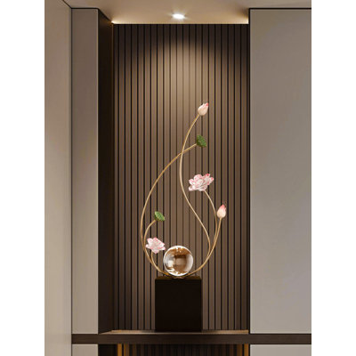 Nouvelle pièce de décoration d'entrée en métal de style chinois Lotus