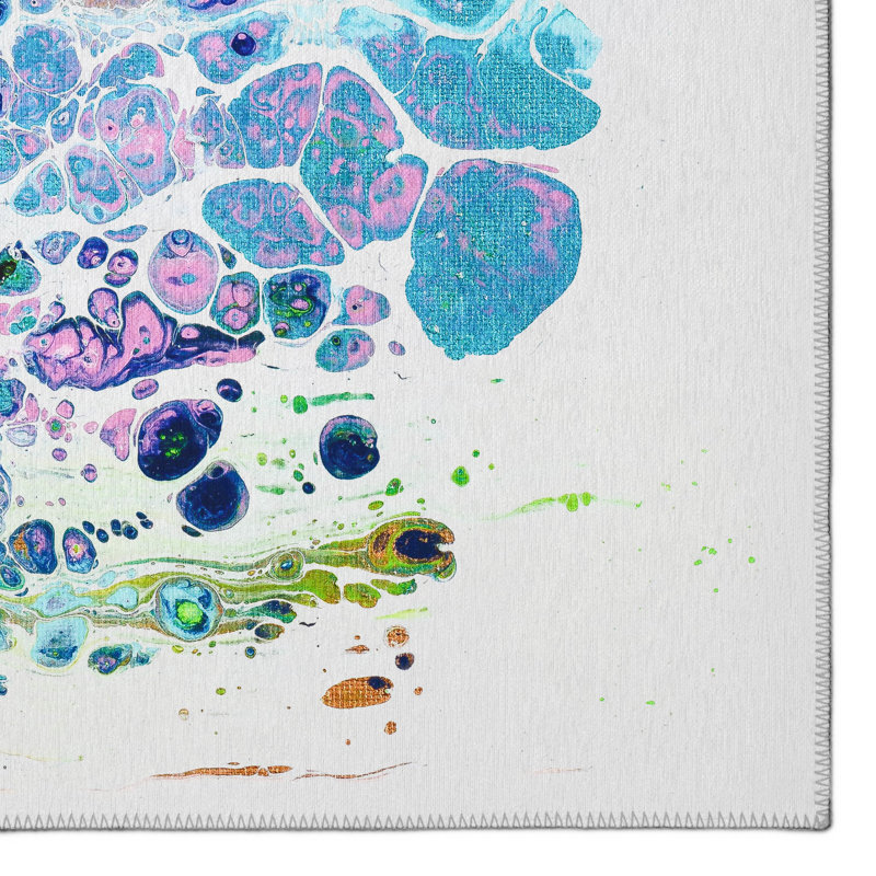 Chenille Abstract Indoor / Outdoor Rug, Round 8'