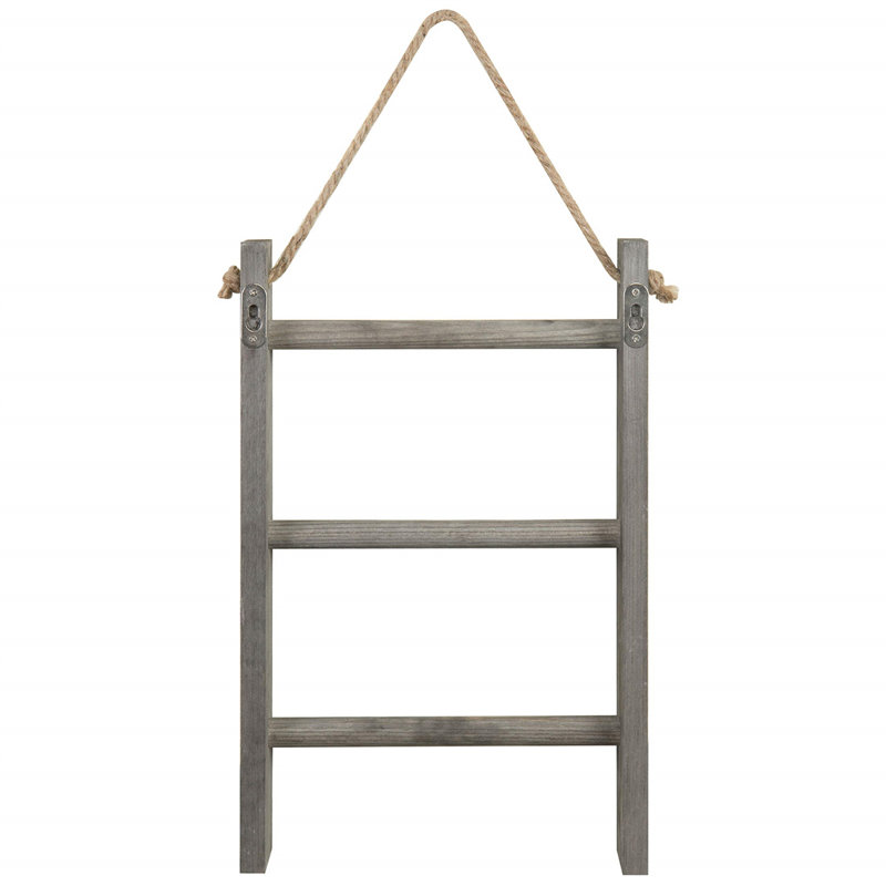 26.7cm Wood 3 - Bar Hanging Hand Towel Bar, Grey