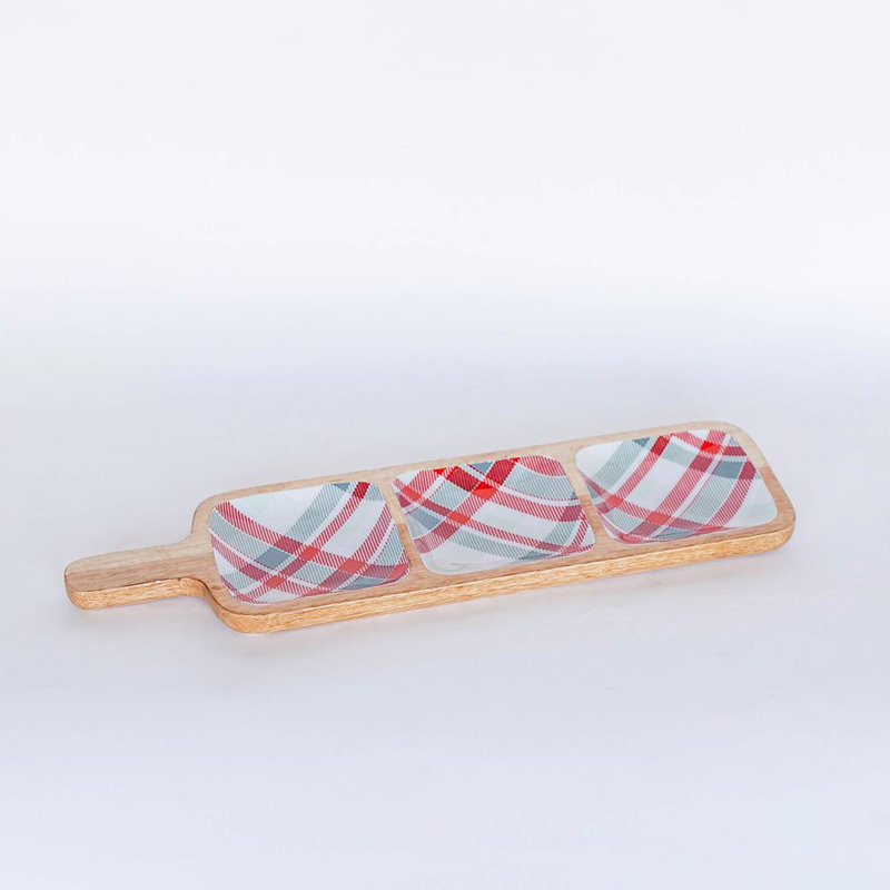 Canapé modulaire à carreaux rouges avec plateau à poignées