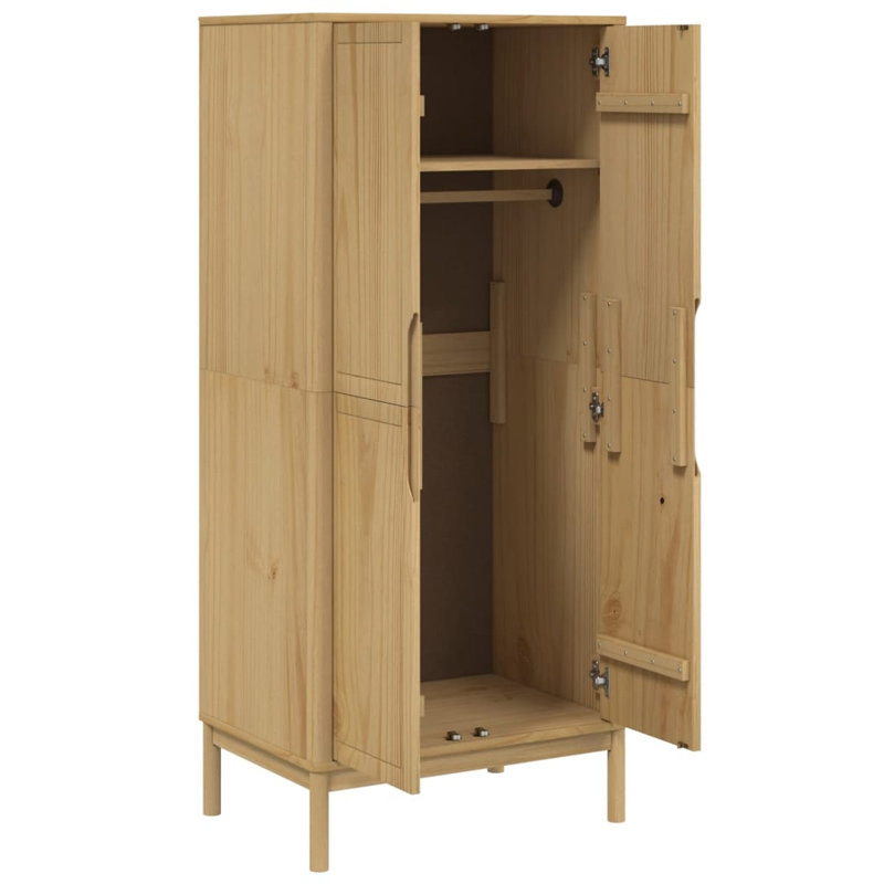 Pine Wood Wardrobe, Wax Brown