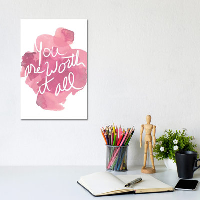 Watercoulours Pink Type I by PI Studio - Wrapped Canvas Print