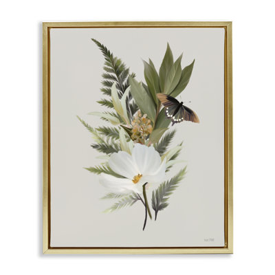 Cadre flottant fleur brins de fleurs et papillons, design House Fenway