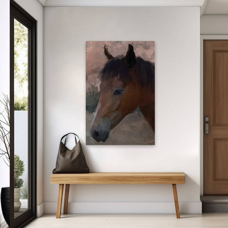«My Little Filly», art contemporain, cheval brun, H 60 po x l 40 po