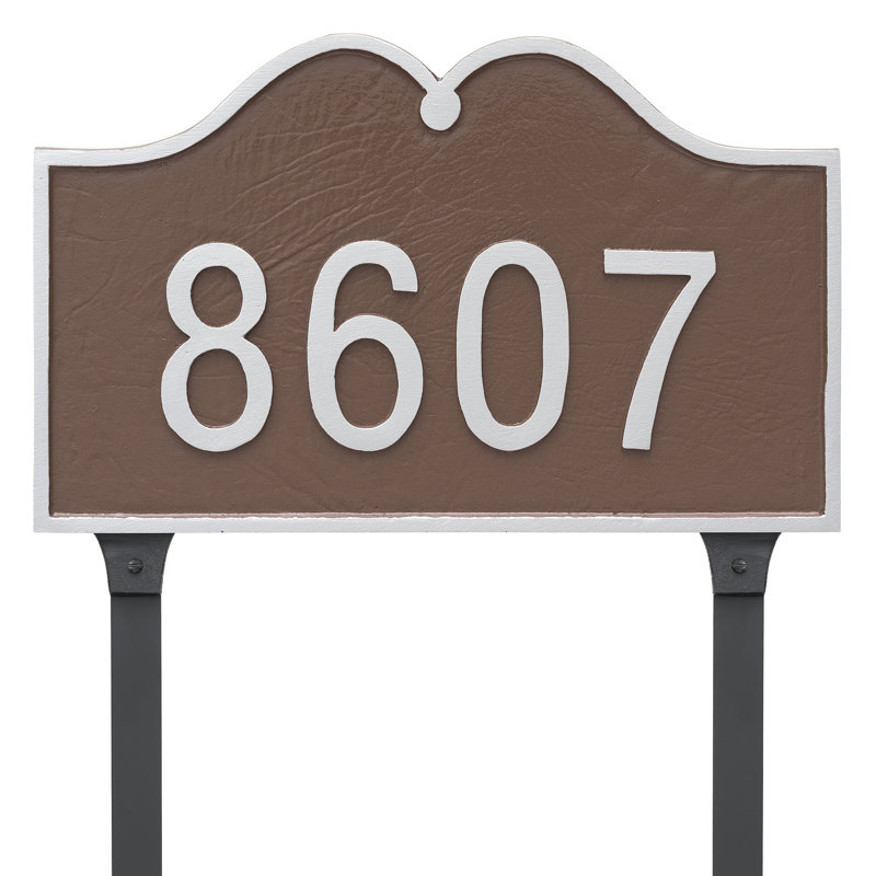 Hillsdale 1-Line Lawn Address Sign, Black/Gold