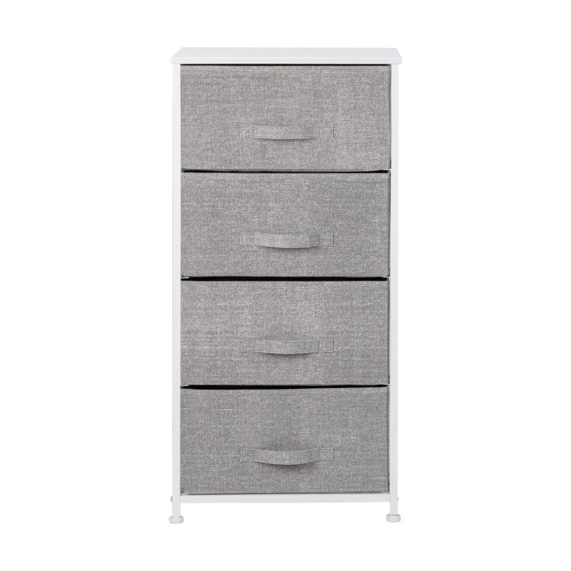 Commode 4 tiroirs Gastineau, Blanc / gris