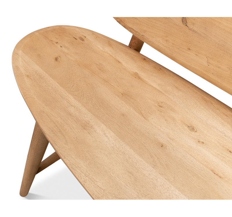 Melva Solid Wood Dining Bench, Beige