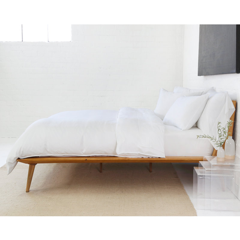 Parker White 100% Cotton 300 TC Modern & Contemporary 3 Piece Duvet Cover Set, Rayon from Bamboo, Ivory