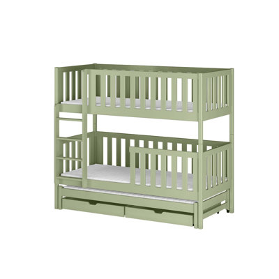 Elegant Lea Bunk Bed - Designer Kids Storage Bunk with Trundle (198x164x98cm)