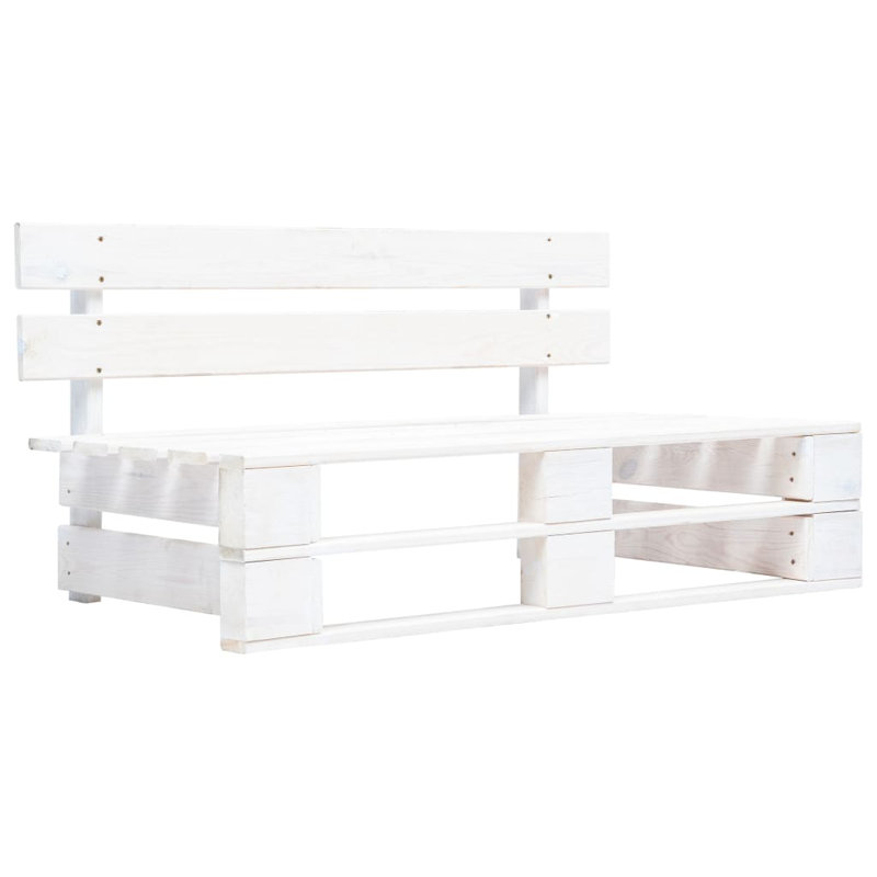 Adelaida Solid Wood Pine Outdoor Bench, White