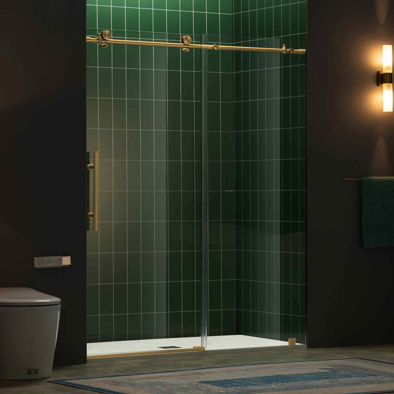 56"-60" W X 80" H Single Sliding Frameless Shower Door | 5/16" (8Mm) Thickened Upgrade Tempered Glass | Stainless Steel Hardware | Safe, Explosion-Resistant, Clear & Stylish, Sturdy & Durable