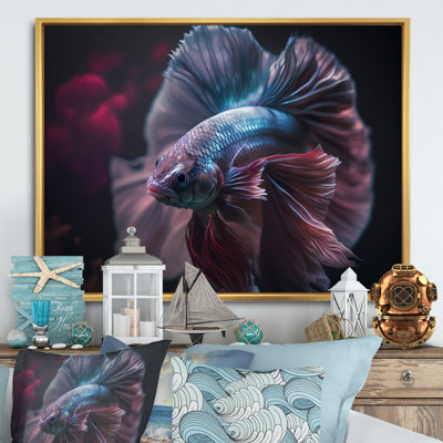 Monik - Magnifique Bettafish dans des tons de bleu et de mauve III - reproduction sur toile