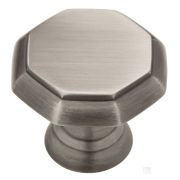 (Paquet de 5) Boutons d'héritage octogonaux 1-3 / 16 pouces Athènes, Argent