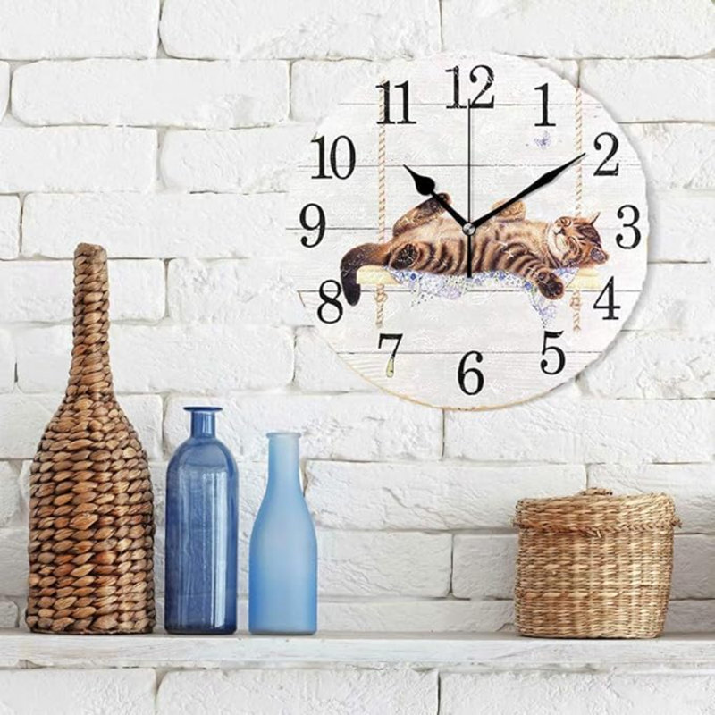 Horloge murale ronde en bois Wamika