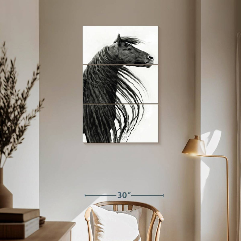 Portrait de cheval Brampt noir et blanc II