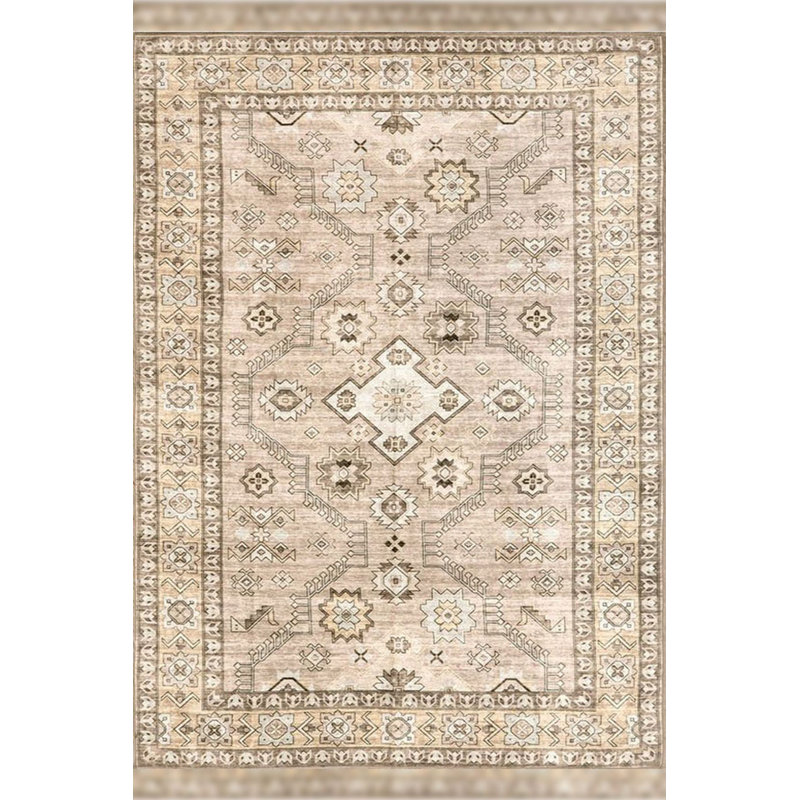 Tapis décoratif beige lavable à la machine, Tapis de couloir 2 pi 6 po x 6 pi 7 po inclus