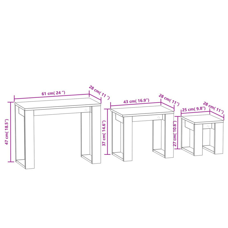 3 panneaux en carton Alexzandrea, Chêne fumé, Chêne fumé