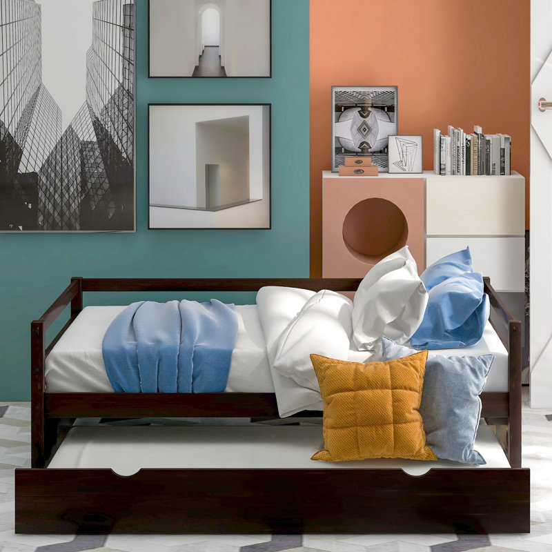 Twin Daybed With Trundle In Color - Wood For Bedroom
