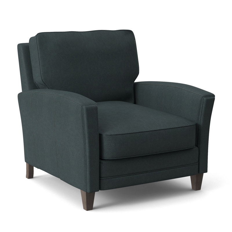 Zion Armchair, Stone, Anilina Cacao Genuine Leather