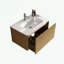 Meuble-lavabo mural avec lavabo en céramique et un tiroir-329428748