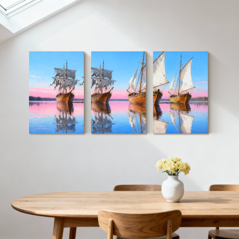 Ensemble de 3 impressions sur toile nautiques, H 18 po x l 36 po