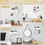 Porte-clés mural, porte-clés en bois, porte-clés rond décoratif avec étagère, porte-clés avec boîte de rangement, porte-lunettes de soleil, crochets multiples pour hall d'entrée, entrée, blanc