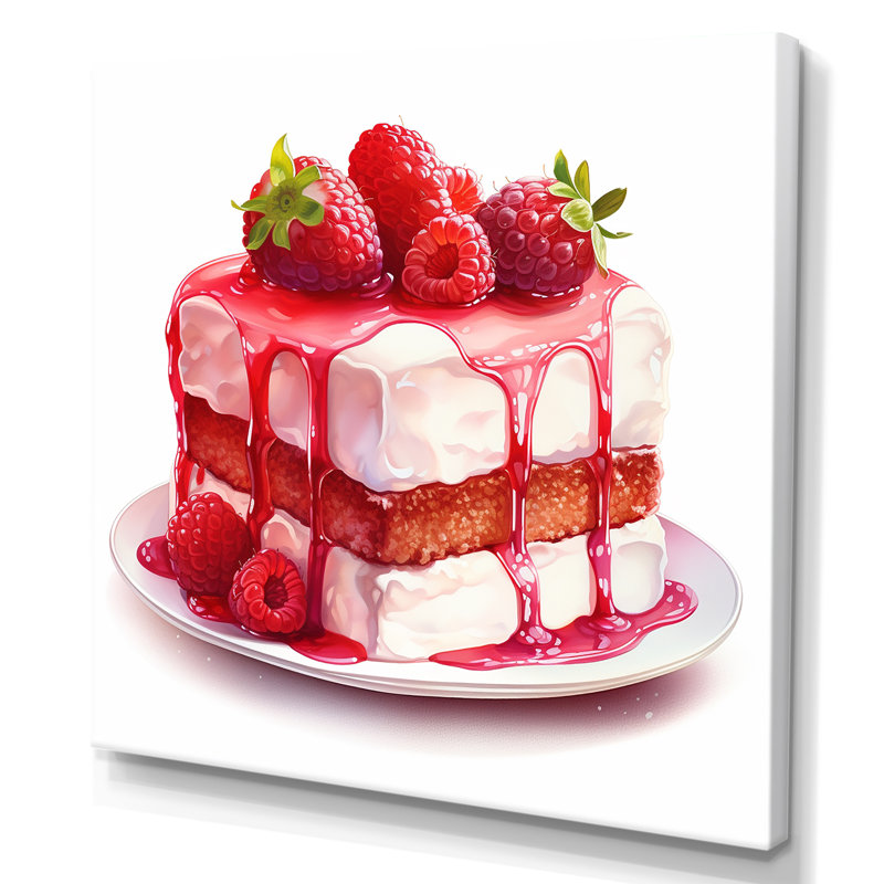 Strawberry Cheesecake Dessert Harmony - Desserts, art mural, H 16 po x l 16 po x P 1 po