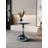 10mm Gray Tempered Glass Side Table with Marble-Finish Base & Nano-Coated Pole - Weighted Accent Table for Living Room, Bedroom, Balcony-1405598622