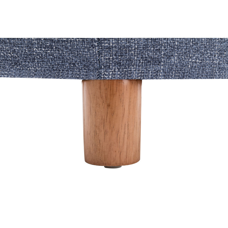 Amoret Upholstered Ottoman, Blue Twill