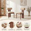 Mid-Century Modern Wooden Dining Chairs, Upholstered Fabric with Sculptural Backrest & Solid Wood Legs-386069485-386069494