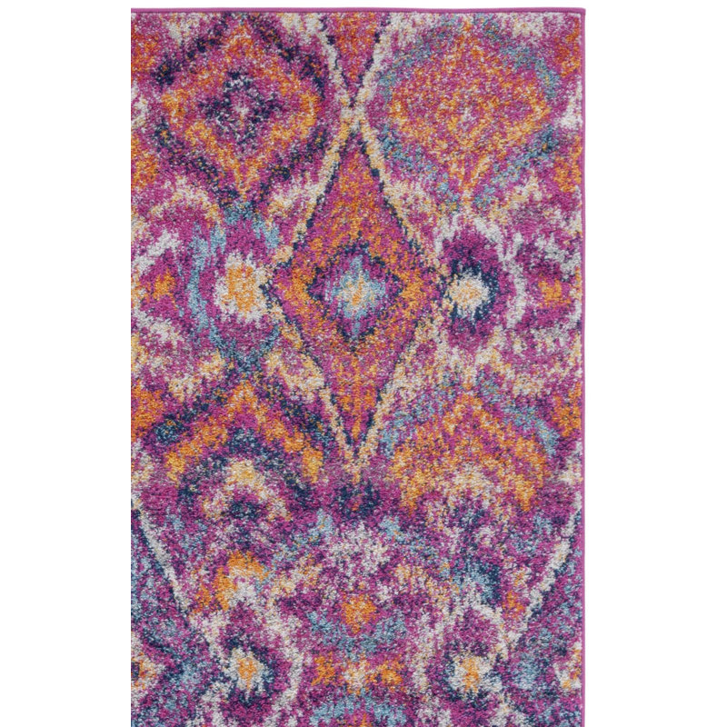 Tapis fuchsia Christa, Tapis de couloir 2 pi 3 po x 6 pi