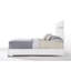 Grand lit blanc ultrabrillant blanc - ajoute une touche contemporaine à votre chambre à coucher confortable avec charme de tête de lit