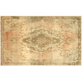 One-of-a-Kind Hand-Knotted 1960s 5'5" x 9' Wool Area Rug in Beige/Ivory