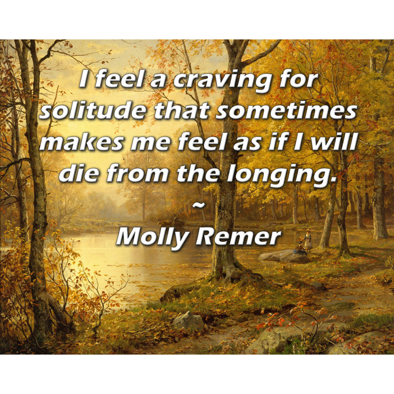 Toile tendue d'ArtsyQuotes par Molly Remer: «Je ressens un besoin de solitude qui me donne parfois l'impression de mourrir de désir.»