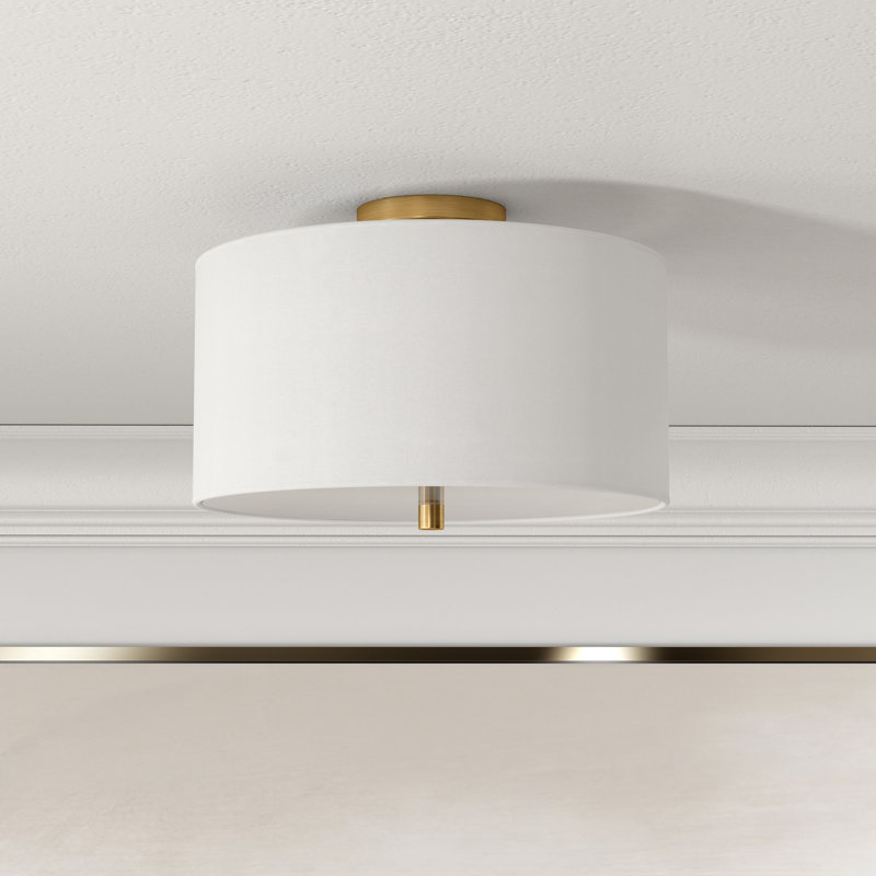 Plafonnier semi-encastré 1 lumière Ellis, Doré, H 10,13 po x l 16 po x P 16 po