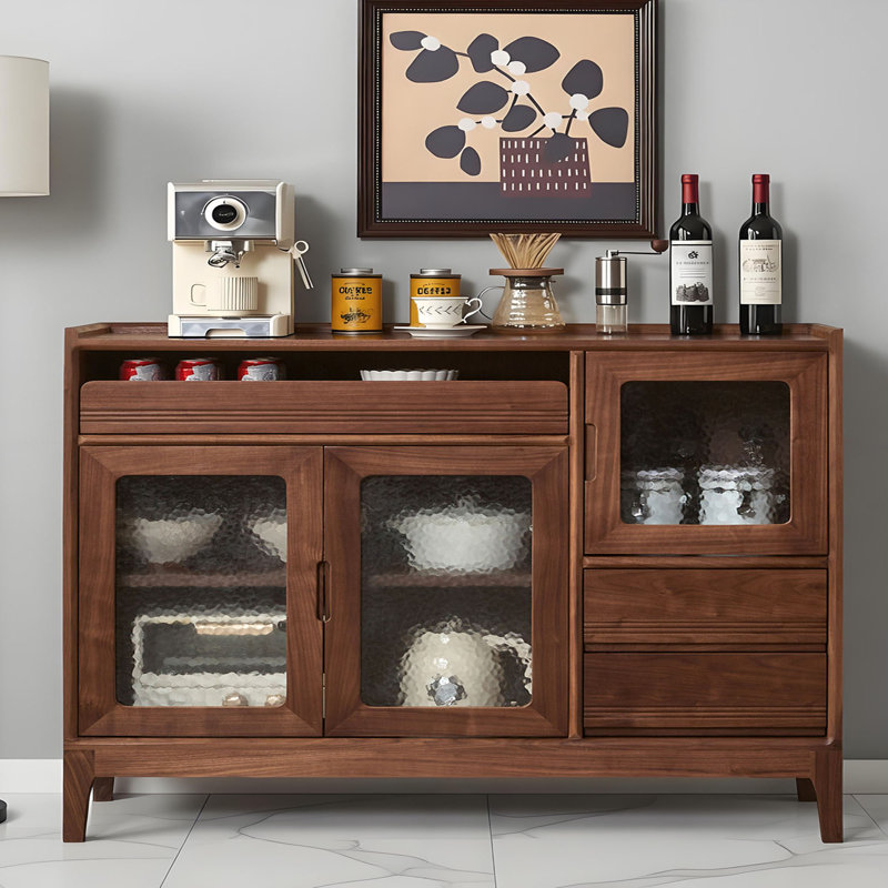 Multi-functional storage solid wood sideboard, 38.58" H x 62.99" W x 15.74" D