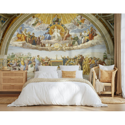 Renaissance Fresco Wall Mural Gold Arch Wallpaper