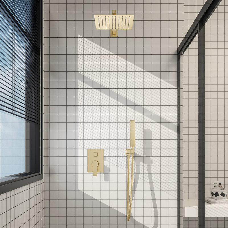 Système de douche mural complet à pression équilibrée avec corps et garniture de valve brute