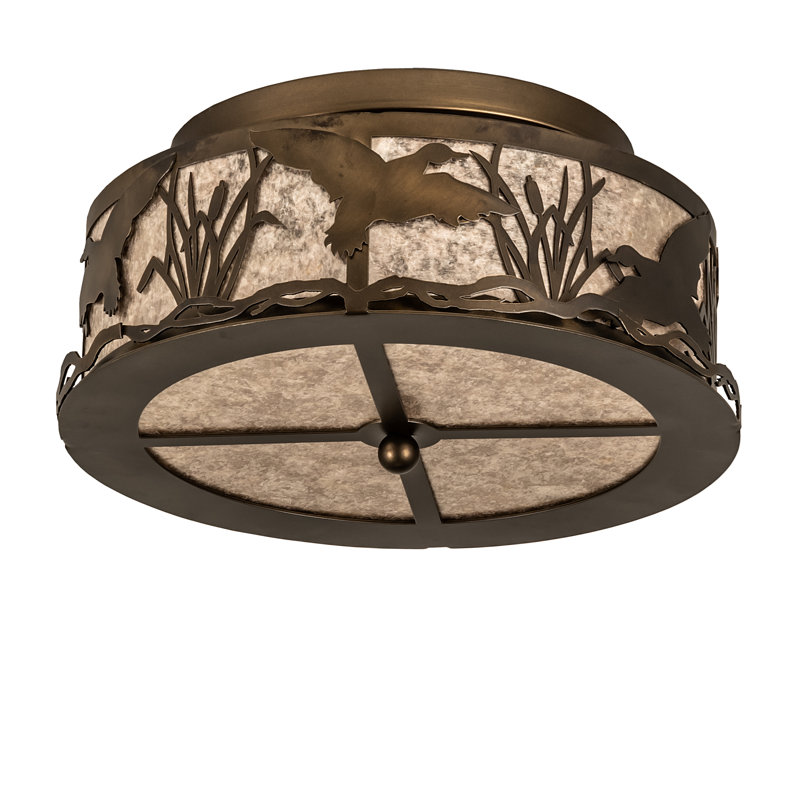 Plafonnier semi-encastré tambour 2 lumières unique 16 po