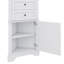 Armoire de salle de bain haute en coin avec portes, organisateurs triangulaires et rangement avec 3 tiroirs et tablettes réglables, armoire de toilette pour la salle de bain-899576719