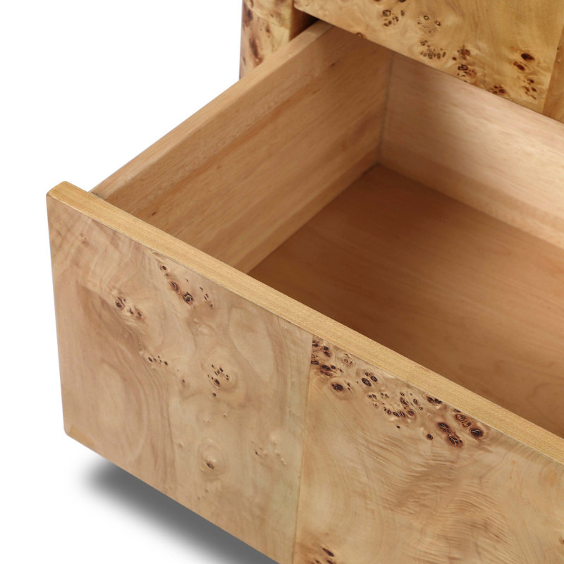 Mullins Nightstand-Natural Mappa Burl