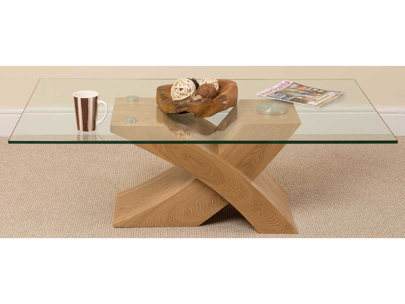 Dykstra Cross Legs Coffee Table, Beige