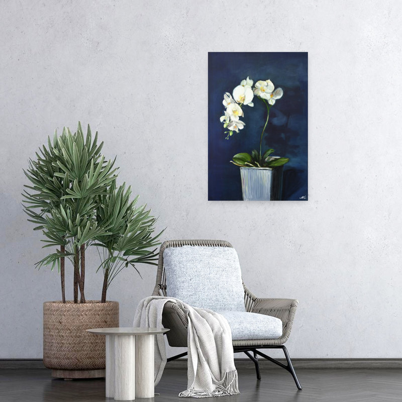 Orchidées blanches élégantes, H 24 po x l 16 po