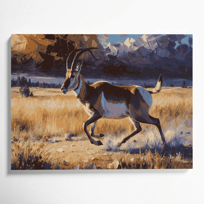 Faune sauvage, art mural sur toile mauve, H 12 po x l 18 po