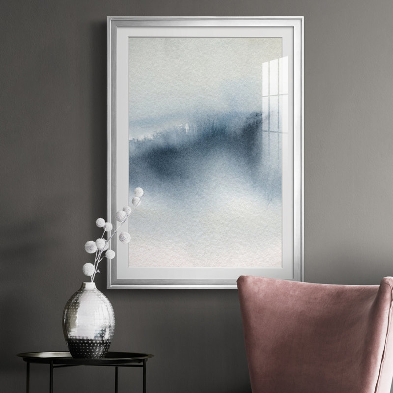 Summer Rain I - peinture encadrée, H 30,5 po x l 42,5 po x P 1,5 po, Argent