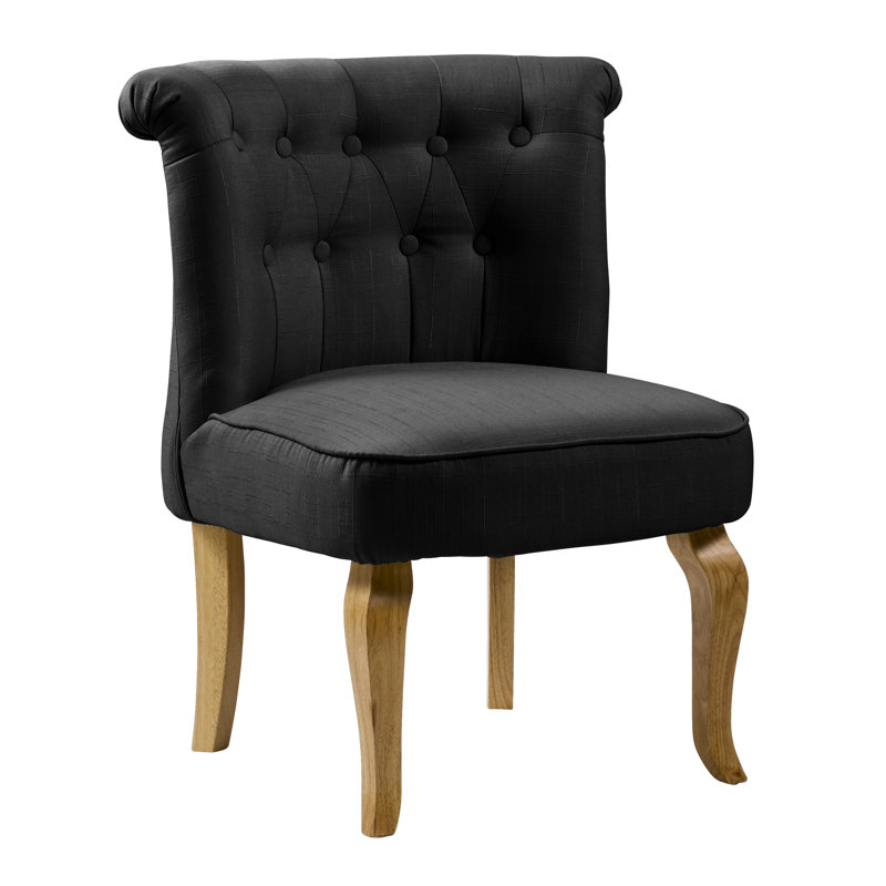 Meriwether Tufted Fabric Upholstered Dining Chair, Black
