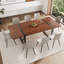 Ensemble de table de salle à manger en bois 87 po avec chaise rembourrée en cuir PU-116180687-116180688