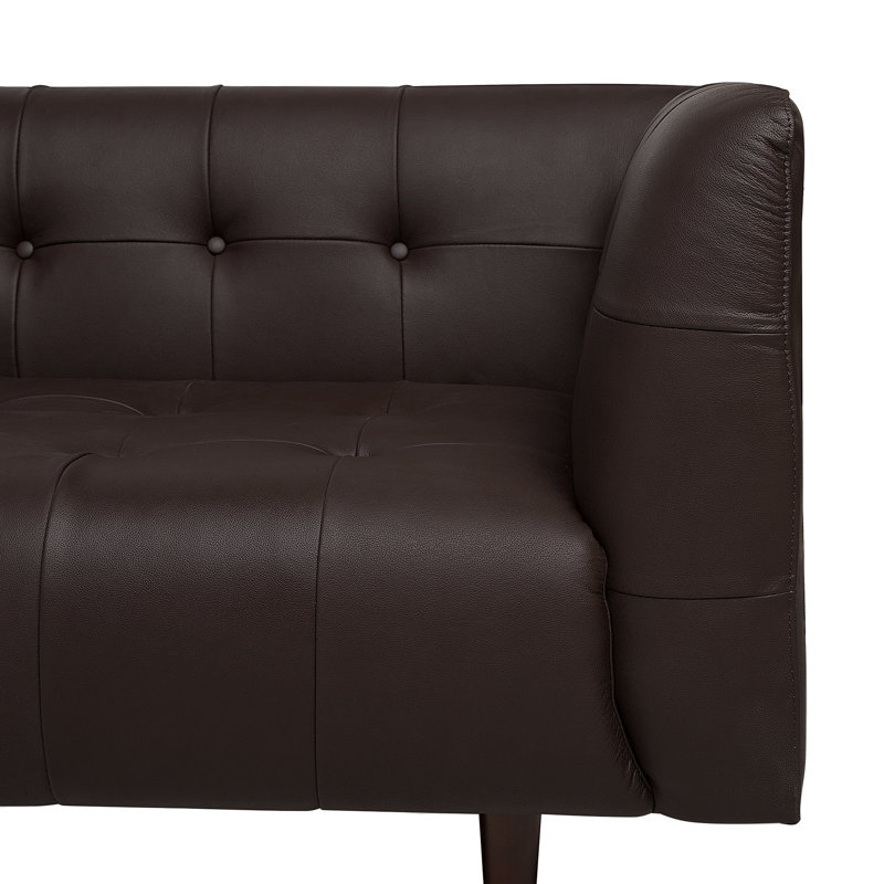 Fougeres 3 Seater Genuine Leather Sofa, Brown